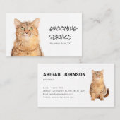 Kute fluffy Sinaasappel Cat Grooming Visitekaartje (Voorkant / Achterkant)