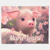 Kute fluffy varkensfleece Blanket Fleece Deken (Voorkant (Horizontaal))