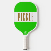 Kute fluitende groene witte poolstrip strepen teks pickleball paddle (Achterkant)
