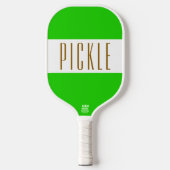 Kute fluitende groene witte poolstrip strepen teks pickleball paddle (Voorkant)