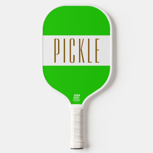 Kute fluitende groene witte poolstrip strepen teks pickleball paddle (Voorkant)
