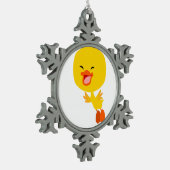 Kute Flying Cartoon Ducking Pewter Ornament (Links)