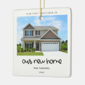 Kute font First Kerstmis in ons nieuwe thuis Keramisch Ornament (Links)