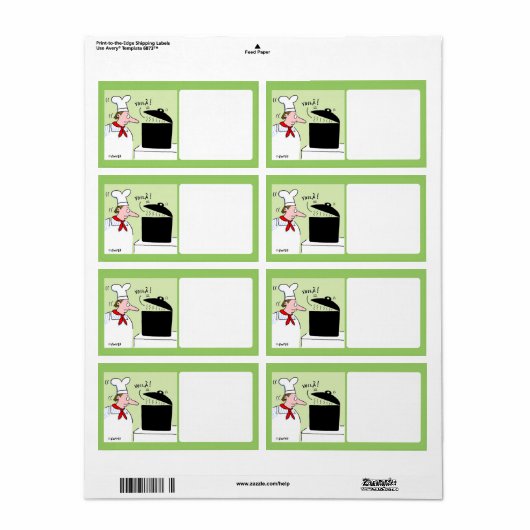 Kute Food Storage Label (Full Sheet)