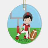 Kute Football Player Persoonlijke Kerstmis Keramisch Ornament (Links)