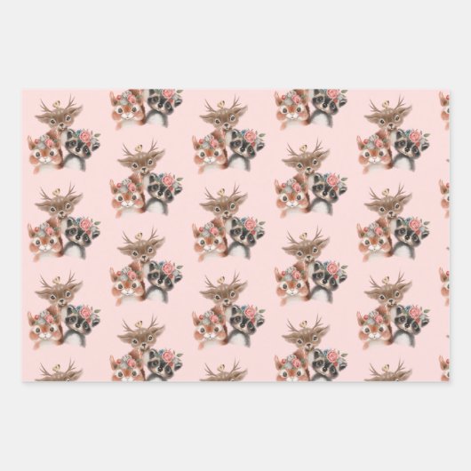 Kute Forest Animals Inpakpapier Vel (Voorkant 2)