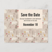 Kute Forest Animals Nordic Birthday Save the Date Uitnodiging Briefkaart (Voorkant)