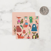 Kute Forest Animals Notitiekaartje (Voorkant / Achterkant in situ)