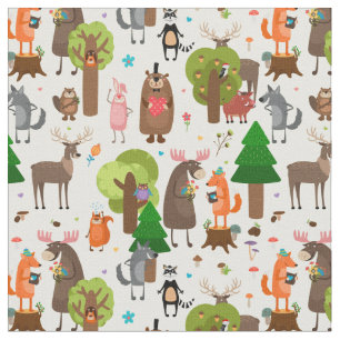 Kute Forest Animals Stof