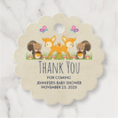 Kute Forest Animals Whimsical Cartoon Baby shower Bedankjes Labels (Voorkant)