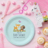 Kute Forest Animals Whimsical Cartoon Baby shower Papieren Bordje (Feest)