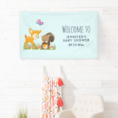 Kute Forest Animals Whimsical Cartoon Baby shower Spandoek (Insitu)