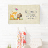 Kute Forest Animals Whimsical Cartoon Baby shower Spandoek (Insitu)