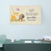 Kute Forest Animals Whimsical Cartoon Birthday Spandoek (Beurs)