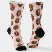 Kute foto Collage Lichte Roze contactdozen Sokken (Gebogen)