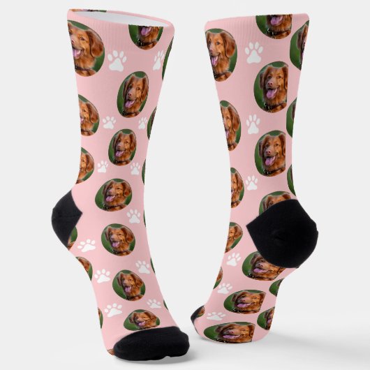 Kute foto Collage Lichte Roze contactdozen Sokken (Gebogen)