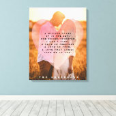 Kute foto hartbekleding en kort gedicht canvas afdruk (Insitu (Houten vloer))