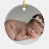 Kute foto met kerstdieren op roze keramisch ornament (Achterkant)