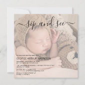 Kute foto Sip en zie partijuitnodiging Kaart (Voorkant)