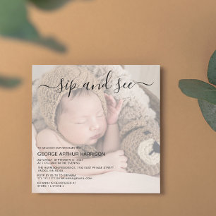 Kute foto Sip en zie partijuitnodiging Kaart