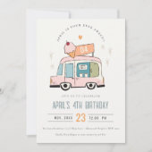 Kute Four Ever Sweet Ice Cream Truck 4e verjaardag Kaart (Voorkant)