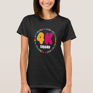Kute Fourth Kindergarten Teacher Team Crew 4k Squa T-shirt