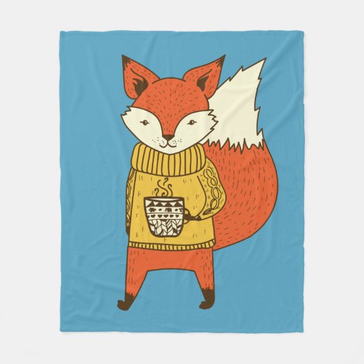 Kute fox aangepaste kleurendekens fleece deken (Voorkant)