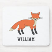 Kute fox aangepaste naam terug naar school muismat (Voorkant)