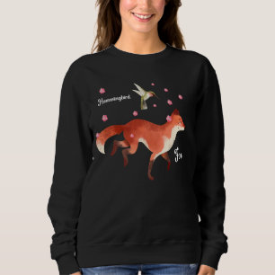 Kute fox en Hummingbird Cherry Blossom Flower Trui