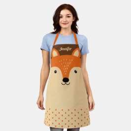 Kute Fox Face Personalized Name All-Over Print Schort