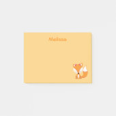 Kute fox-gouden kleur post-it® notes (Voorkant)