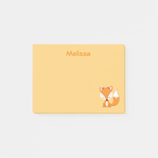 Kute fox-gouden kleur post-it® notes (Voorkant)