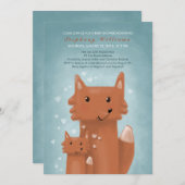 Kute foxes mama met Baby shower Kaart (Voorkant / Achterkant)