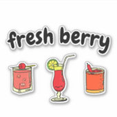 Kute Fresh Stylish Cocktail Berry Lovers Sticker (Voorkant)