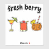 Kute Fresh Stylish Cocktail Berry Lovers Sticker (Vel)