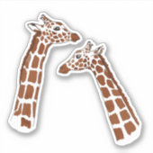 Kute Friendly Giraffes Animal Waterverf Sticker (Voorkant)