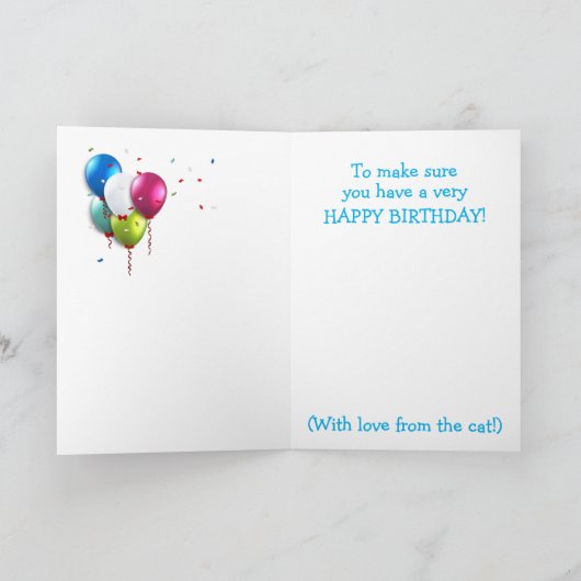 Kute "from the Cat" Aangepaste verjaardag Kaart (Binnen)