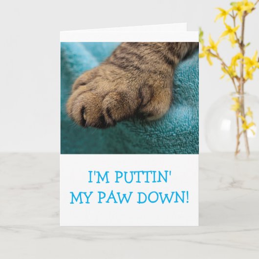 Kute "from the Cat" Aangepaste verjaardag Kaart (Gele Bloem)