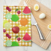 Kute-fruit- en goudmakreelcontroles theedoek (Quarter Fold)