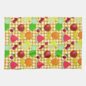 Kute-fruit- en goudmakreelcontroles theedoek (Horizontaal)