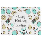 Kute Fruit Pattern Summery Line Drawing Birthday Groot Cadeauzakje (Voorkant)