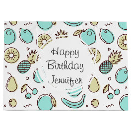 Kute Fruit Pattern Summery Line Drawing Birthday Groot Cadeauzakje