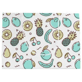 Kute Fruit Pattern Summery Line Drawing Birthday Groot Cadeauzakje (Achterkant)