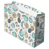 Kute Fruit Pattern Summery Line Drawing Birthday Groot Cadeauzakje (Achterkant Gekanteld)
