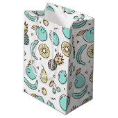 Kute Fruit Pattern Summery Line Drawing Birthday Medium Cadeauzakje (Achterkant Gekanteld)