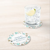 Kute Fruit Pattern Summery Line Drawing Birthday Ronde Kartonnen Onderzetter (Insitu)