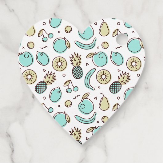 Kute Fruit Pattern Summery Line Tekening Hartelijk Bedankjes Labels (Achterkant)