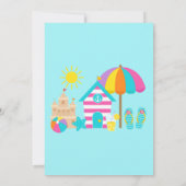 Kute Fun Kinder Beach Summer Birthday Party Kaart (Achterkant)
