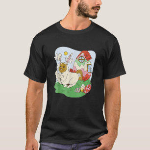 Kute Funny Cat Paashaas en paaseieren T-shirt