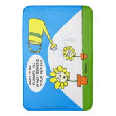 Kute Funny Flower & Sprinking Can Cartoon Kinder Badmat (Voorkant Verticaal)